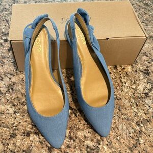 JCrew bow sling back flats